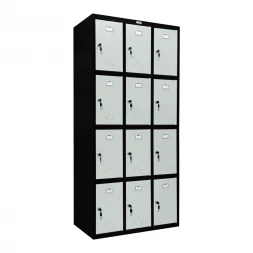 Шкаф металлический для сумок черный со светло-серым