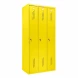 Шкаф металлический трехсекционный желтый