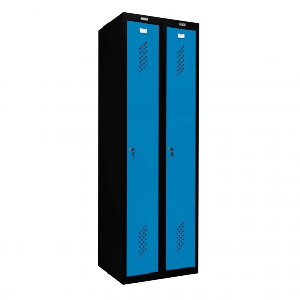 Шкаф металлический для рабочей спецодежды голубой