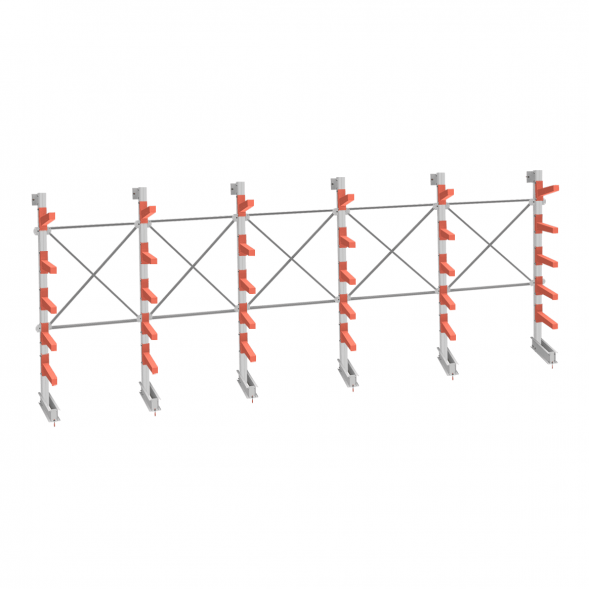 Стеллаж консольный СТ-062 2450х7660х830 5 ярусов односторонний