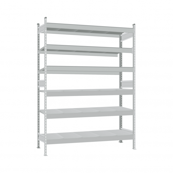 Стеллаж СТ-023 2200х1800х600 с 6 ярусами (рамы и настил - окрас)