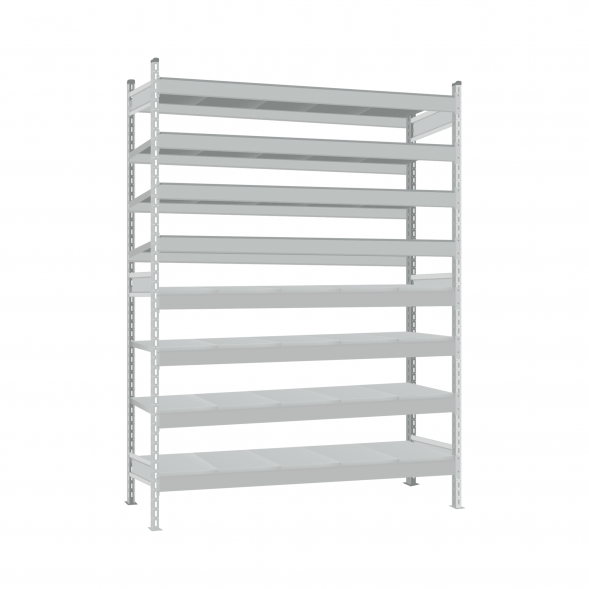 Стеллаж СТ-023 2700х1500х600 с 8 ярусами (рамы и настил - окрас)