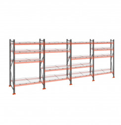 Стеллаж с выкатными платформами ДиКом 2500х7200х1000 на 4 яруса П-90