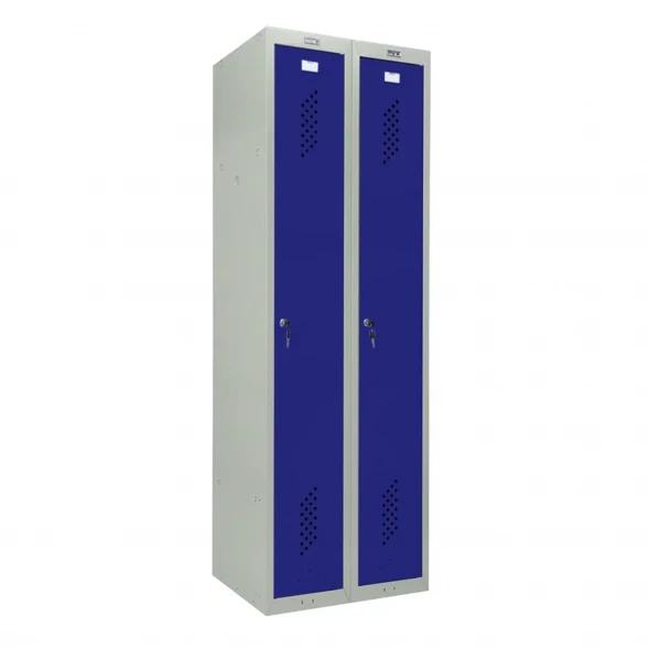 Шкаф металлический для рабочей спецодежды синий