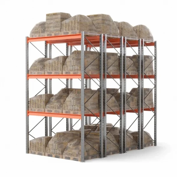 Стеллаж двойной глубины 4500х2700х1100 до 3250 кг / до 12670 кг секция