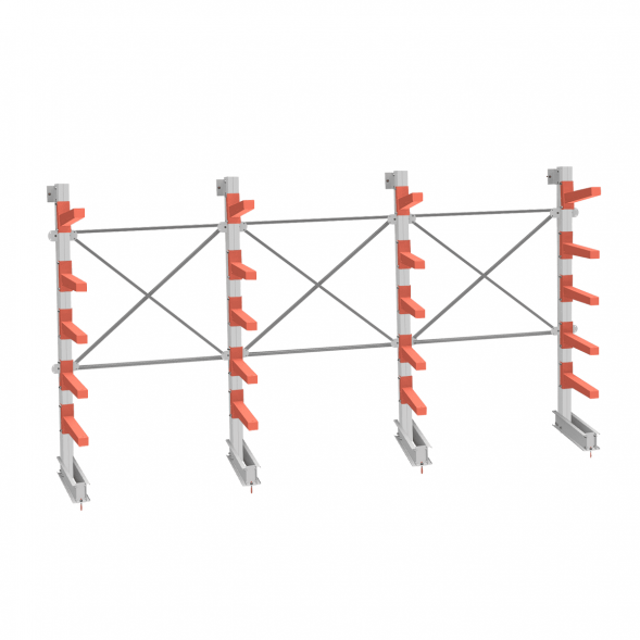 Стеллаж консольный СТ-062 2450х4660х830 5 ярусов односторонний