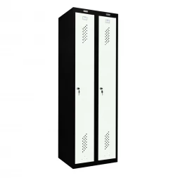 Шкаф металлический для раздевалки черный с белым