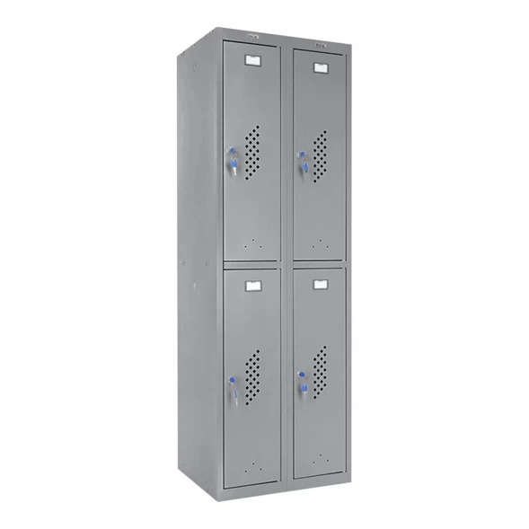Шкаф металлический четырехсекционный сигнальный серый
