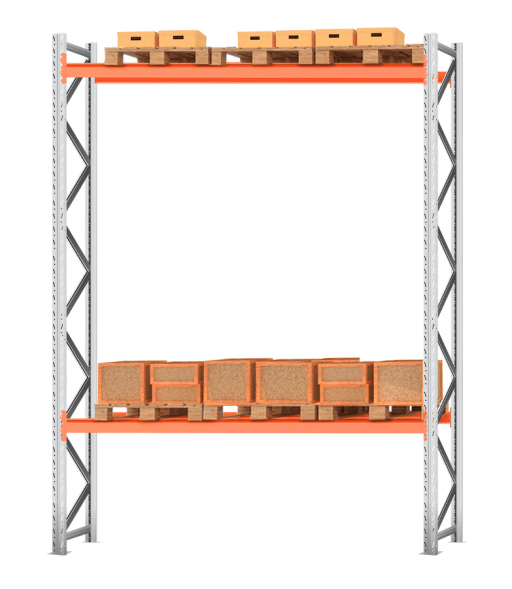 Стеллаж паллетный 4000х2700х1100 2 яруса (Р100.1.5Б120.1.5)