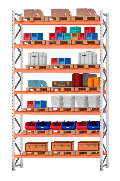 Стеллаж паллетный 5000х2700х1100 7 ярусов (Р100.1.5Б120.1.5)