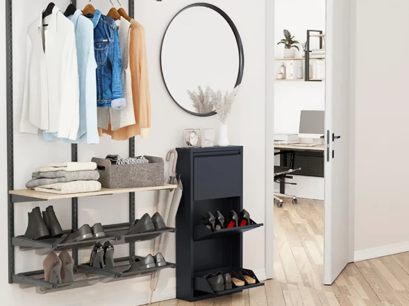 Металлическая обувница 3 полки Практик ОМ-3