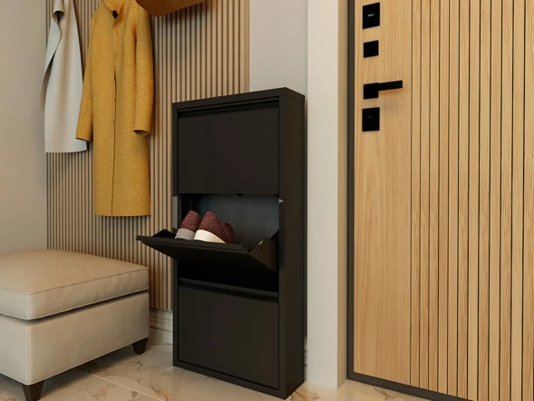 Металлическая обувница 3 полки Практик ОМ-3