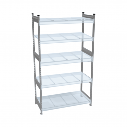 Стеллаж СТ-023 1800х1200х300 с 5 ярусами (рамы и настил - цинк)