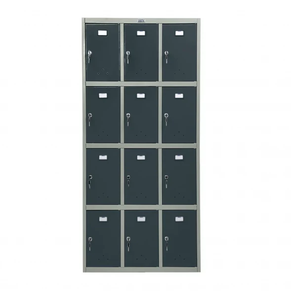 Шкаф металлический для сумок серый с графитом