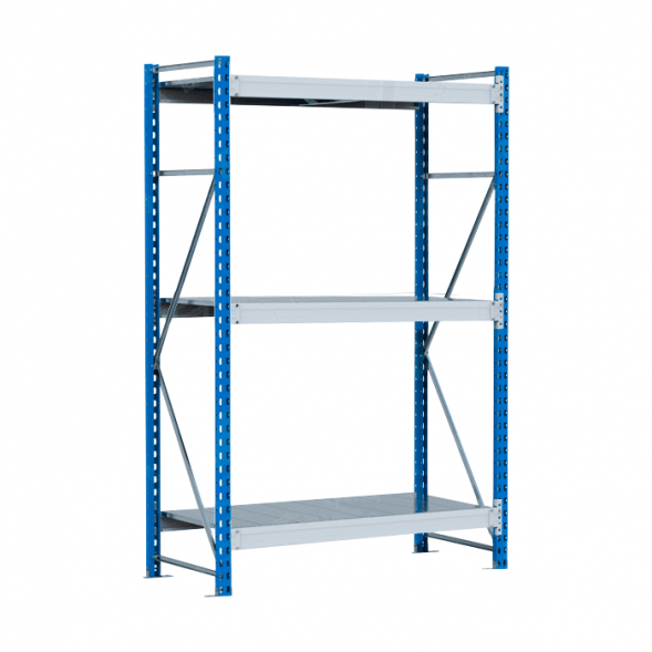 Стеллаж SGR-V 350 кг 2000х1200х800 3 яруса (рамы RAL 5015 / настил цинк) ДС