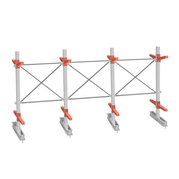 Стеллаж консольный СТ-062 2450х4660х1400 2 яруса двухсторонний