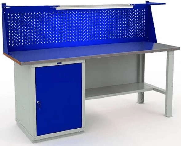 Верстак металлический промышленный с полками W200.WS1/F2.011.W