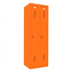 Шкаф металлический для рабочей спецодежды оранжевый