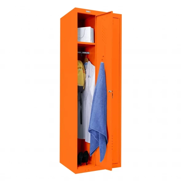 Шкаф металлический для рабочей спецодежды оранжевый