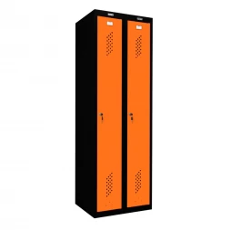 Шкаф металлический для рабочей спецодежды оранжевый