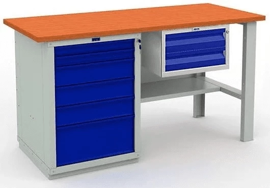 Верстак металлический для квартиры с ящиками W160.WS6/F2.100