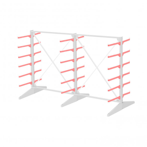 Стеллаж консольный двухсторонний Sortex 1920х3221х1280 6 ярусов
