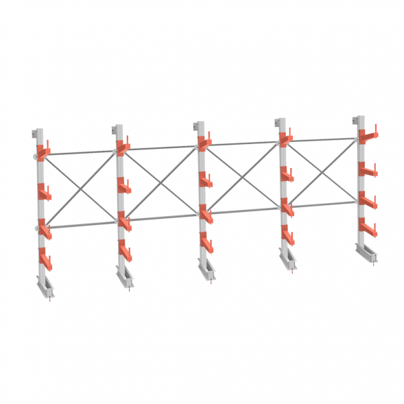 Стеллаж консольный СТ-062 2450х6160х830 4 яруса +О односторонний