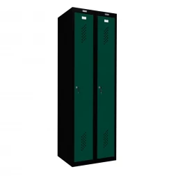 Шкаф металлический для раздевалки черный с темно-зеленым
