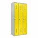 Шкаф металлический трехдверный серый с желтым