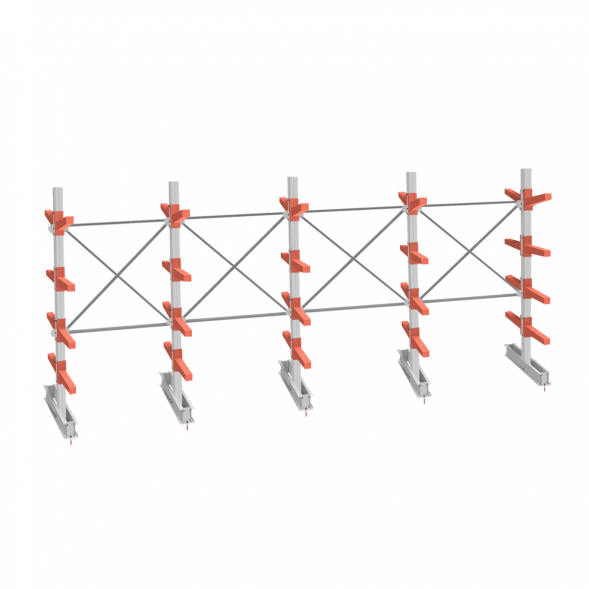 Стеллаж консольный СТ-062 2450х6160х1400 4 яруса двухсторонний