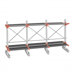 Стеллаж консольный СТ-062 2450х4660х1400 2 яруса +Н двухсторонний