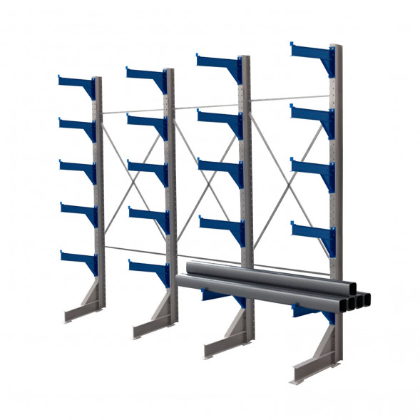 Стеллаж консольный односторонний КТр 4000х4980х1400 (1200) 5 ярусов