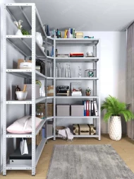 Стеллаж угловой МС 2500х1500х1500/300 мм 6 ярусов