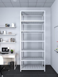 Стеллаж ТС Лайт 2200х700х400 с 7 перфорированными полками