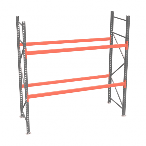 Стеллаж палетный ДиКом СП 2500х3300х1000 с 2 ярусами до 1300 кг / до 400 кг на паллет П-70