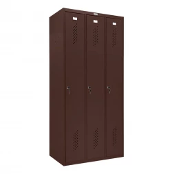 Шкаф металлический трехсекционный коричневый