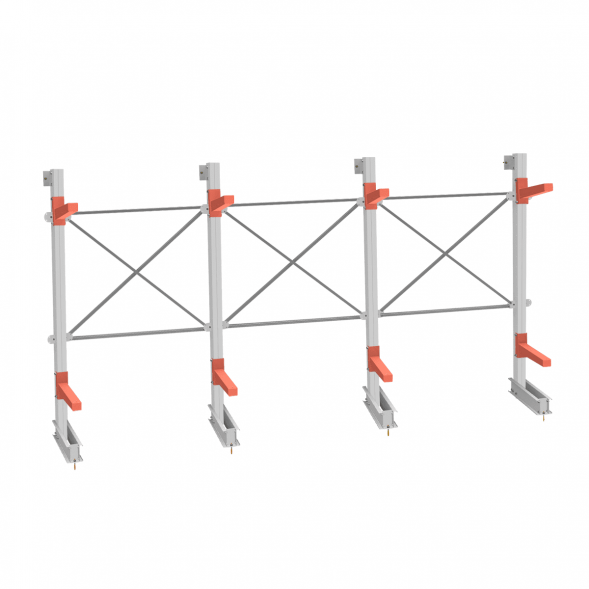 Стеллаж консольный СТ-062 2450х4660х830 2 яруса односторонний