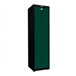 Шкаф металлический для инвентаря черный с темно-зеленым