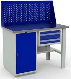 Верстак с экраном и подвесным ящиком в сарай WT120.WD1/F1.110