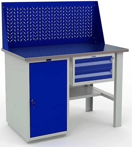 Верстак с экраном и подвесным ящиком в сарай WT120.WD1/F1.110