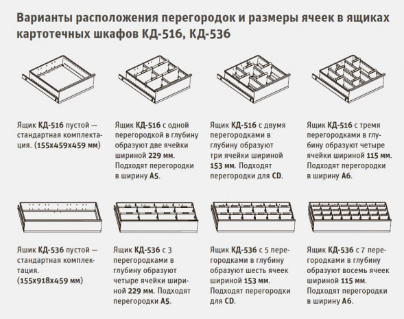 КД-516/536 Перегородка в глубину 6 шт.