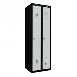 Шкаф металлический для раздевалки черный со светло-серым