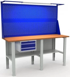 Верстак большой с освещением усиленный W200.F2/F2/F2.121