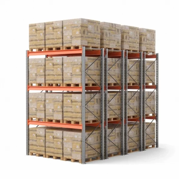 Стеллаж двойной глубины 4000х2700х1100 до 4750 кг / до 12670 кг секция