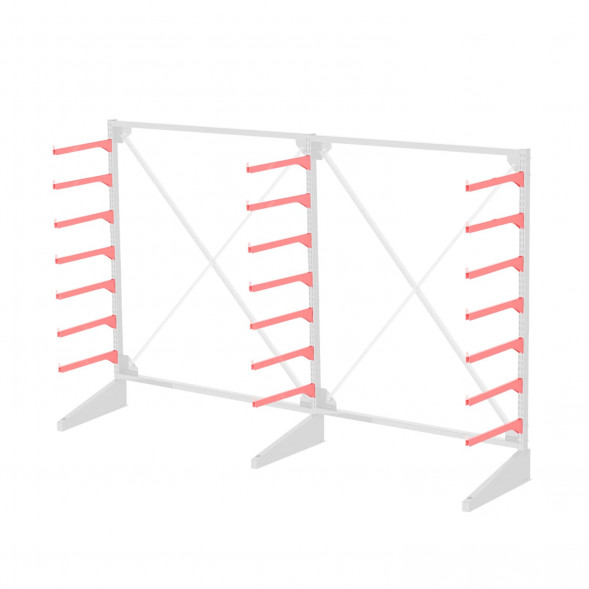 Стеллаж консольный односторонний Sortex 1920х3221х720 7 ярусов