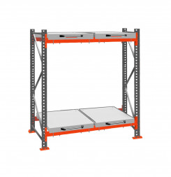 Стеллаж с выкатными платформами ДиКом 3000х1800х1000 на 2 яруса П-90