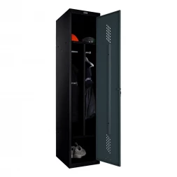 Шкаф металлический однодверный черный с графитом