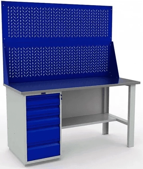 Верстак с экраном и перфопанелью WT160.WD5/F1.020