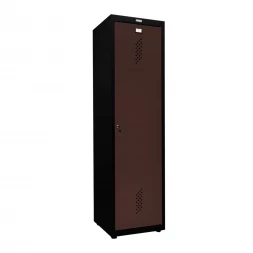 Шкаф металлический для инвентаря черный с коричневым