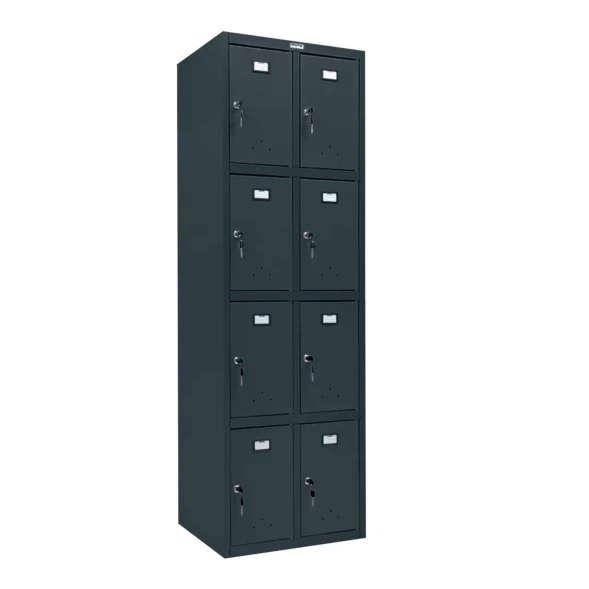 Шкаф металлический с дверцами и замком графит